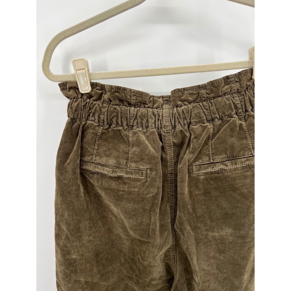 Free People Brown Corduroy Paperbag Waist Pants Drawstring Button Fly Small - Picture 6 of 7